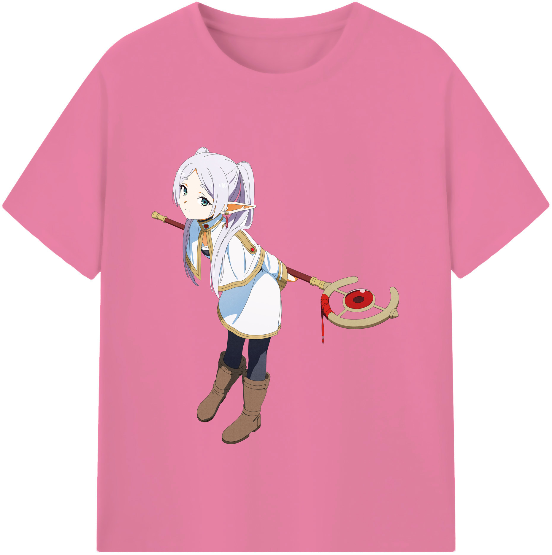 （画像用） 葬送のフリーレン Frieren 綿100％半袖Tシャツ（フロントプリント）